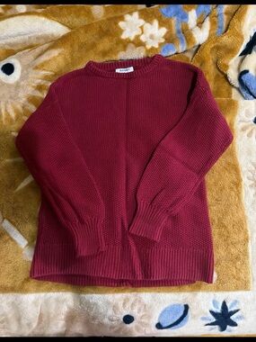 Old Navy Women's Wine Red Crewneck Knit Sweater
